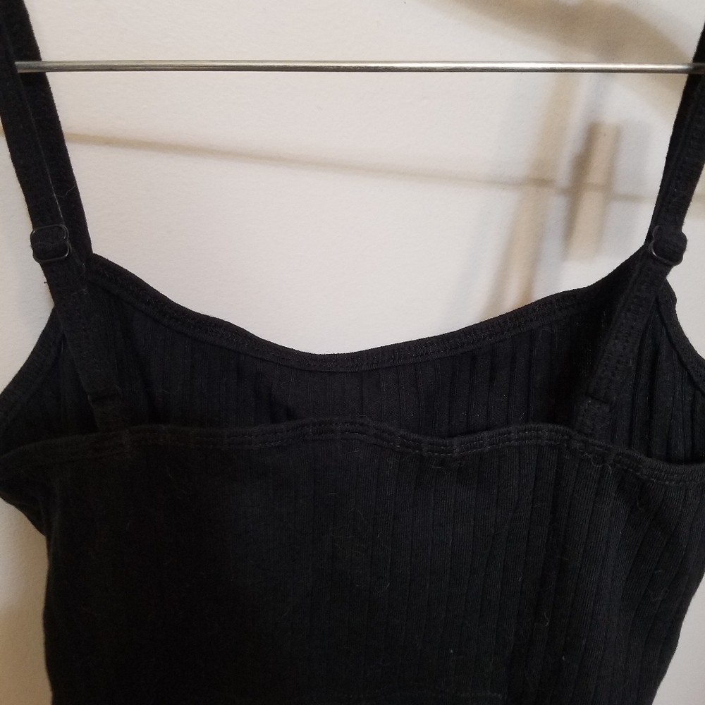 Black strappy crop top